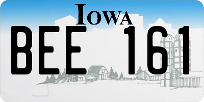 IA license plate BEE161