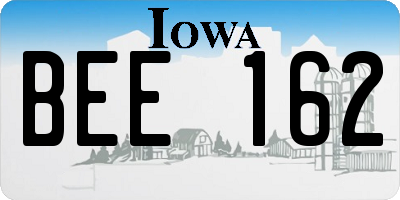 IA license plate BEE162