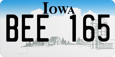 IA license plate BEE165