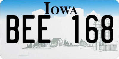 IA license plate BEE168