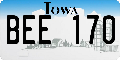 IA license plate BEE170