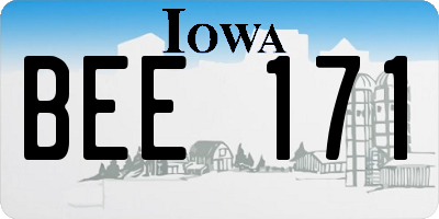 IA license plate BEE171