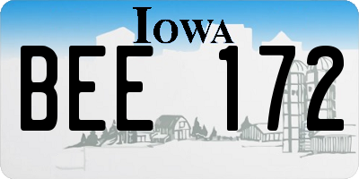 IA license plate BEE172
