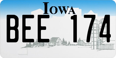 IA license plate BEE174
