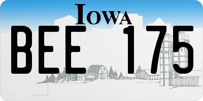 IA license plate BEE175