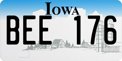 IA license plate BEE176