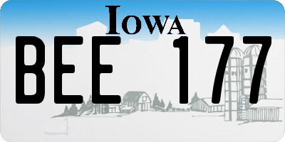 IA license plate BEE177
