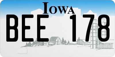 IA license plate BEE178