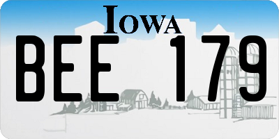 IA license plate BEE179