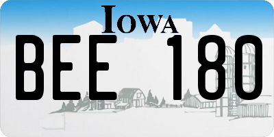 IA license plate BEE180