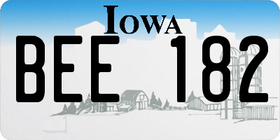 IA license plate BEE182