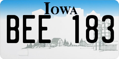 IA license plate BEE183