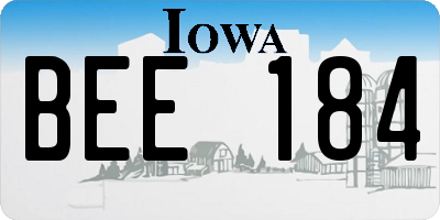 IA license plate BEE184
