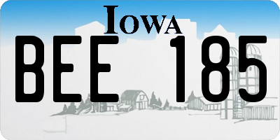 IA license plate BEE185