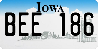 IA license plate BEE186