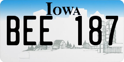 IA license plate BEE187