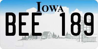 IA license plate BEE189