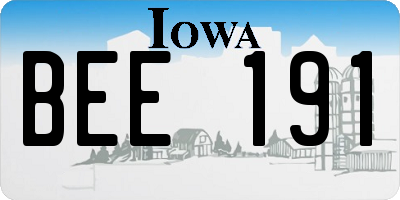 IA license plate BEE191