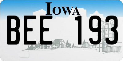 IA license plate BEE193