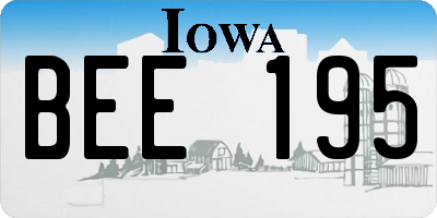 IA license plate BEE195
