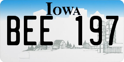 IA license plate BEE197