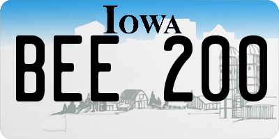 IA license plate BEE200