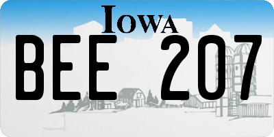 IA license plate BEE207