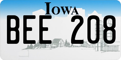 IA license plate BEE208