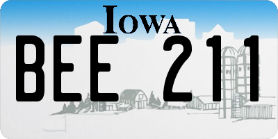 IA license plate BEE211