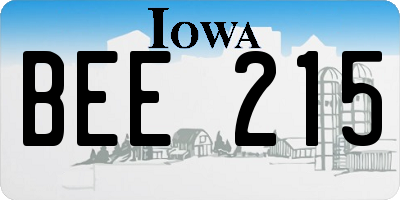 IA license plate BEE215