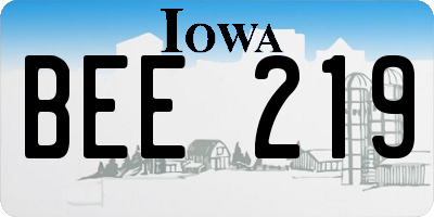IA license plate BEE219