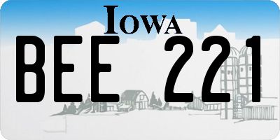 IA license plate BEE221