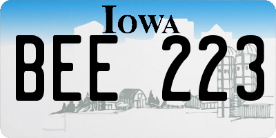 IA license plate BEE223