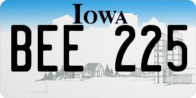 IA license plate BEE225