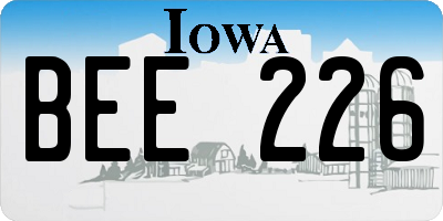 IA license plate BEE226