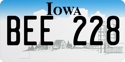 IA license plate BEE228
