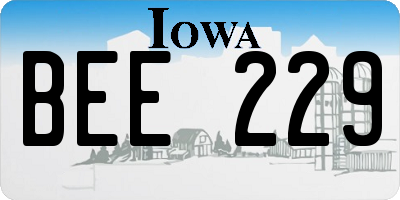 IA license plate BEE229