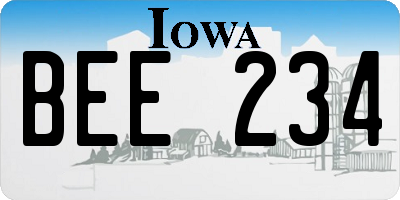 IA license plate BEE234