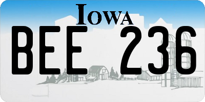 IA license plate BEE236