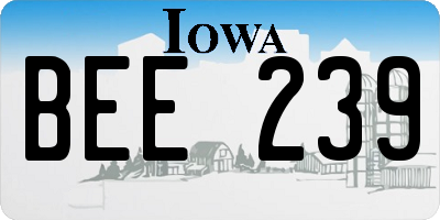 IA license plate BEE239