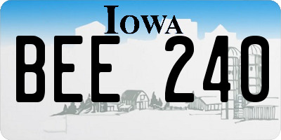 IA license plate BEE240