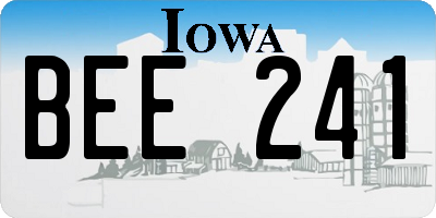 IA license plate BEE241