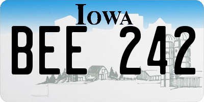 IA license plate BEE242