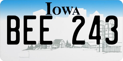 IA license plate BEE243