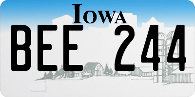 IA license plate BEE244