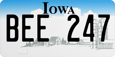 IA license plate BEE247