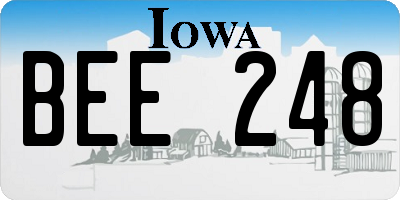 IA license plate BEE248