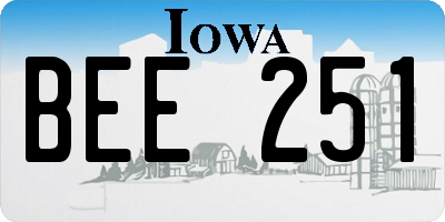 IA license plate BEE251