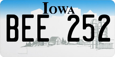IA license plate BEE252