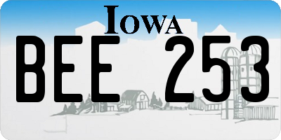 IA license plate BEE253